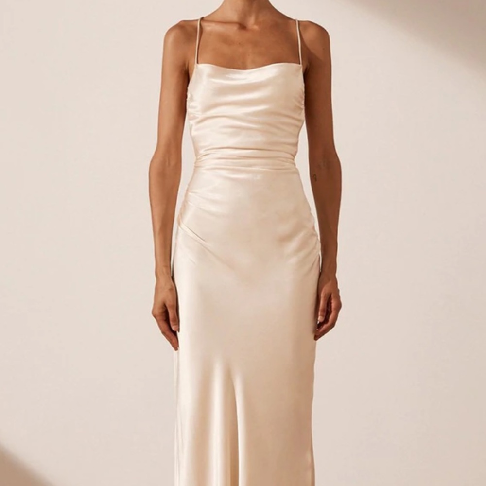 SHONA JOY *NWT* LA LUNE LACE BACK MAXI DRESS - CREAM - 6
